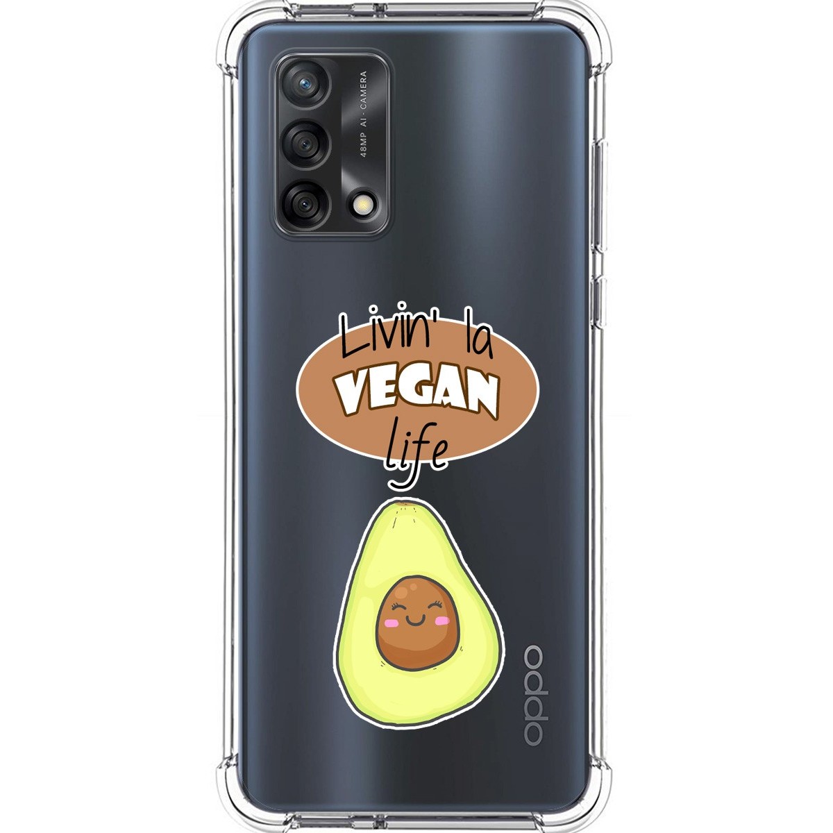 Funda Silicona Antigolpes para Oppo A74 4G diseño Vegan Life Dibujos