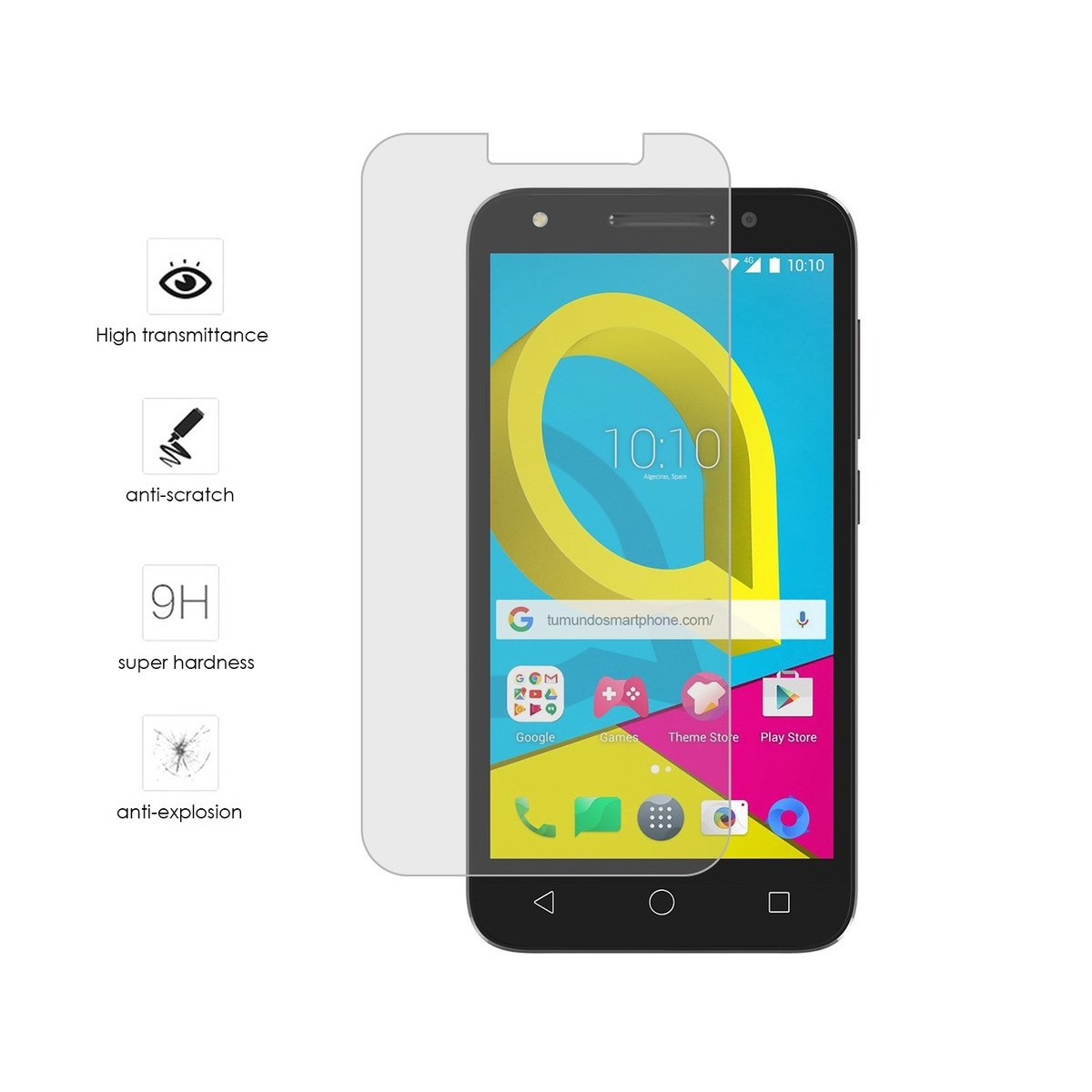 Protector Cristal Templado para Alcatel U5 4G / U5 3G / U5 Hd / U5 Premium / U5 Hd Premium / Orange Rise 52 Vidrio