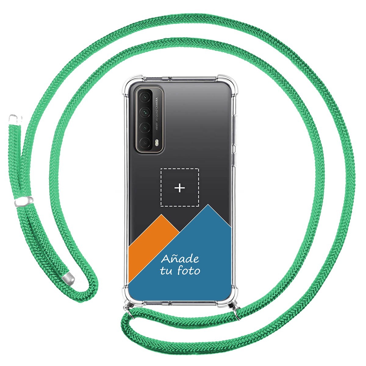 Personaliza tu Funda Colgante Transparente para Huawei P Smart 2021 con Cordon Verde Agua Dibujo Personalizada