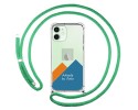 Personaliza tu Funda Colgante Transparente para Iphone 12 / 12 Pro (6.1) con Cordon Verde Agua Dibujo Personalizada