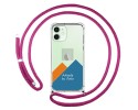 Personaliza tu Funda Colgante Transparente para Iphone 12 Mini (5.4) con Cordon Rosa Fucsia Dibujo Personalizada