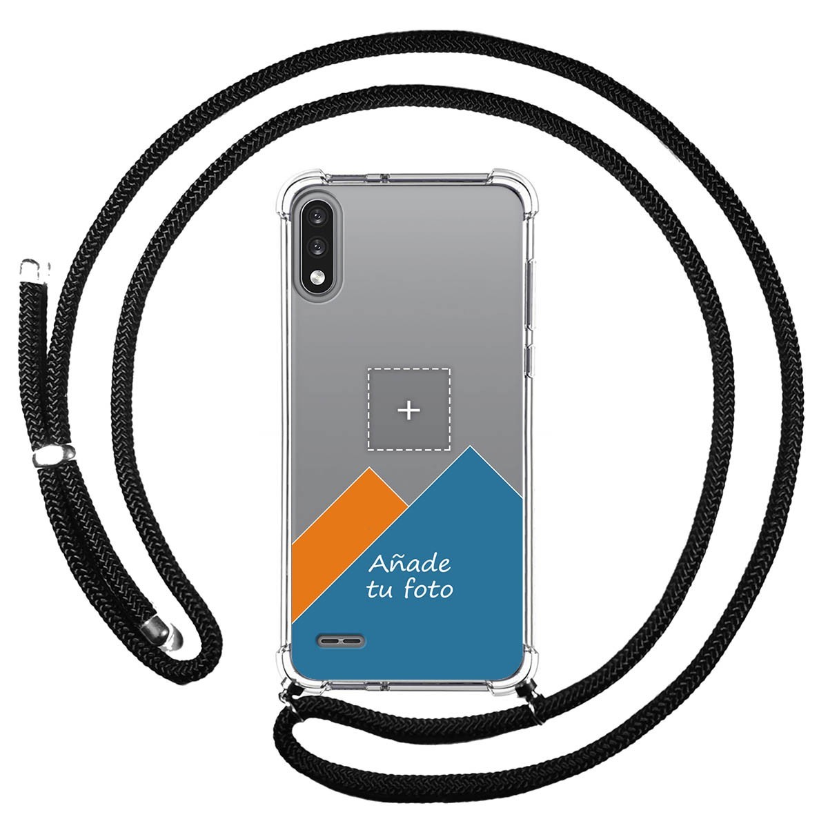 Personaliza tu Funda Colgante Transparente para Lg K22 con Cordon Negro Dibujo Personalizada