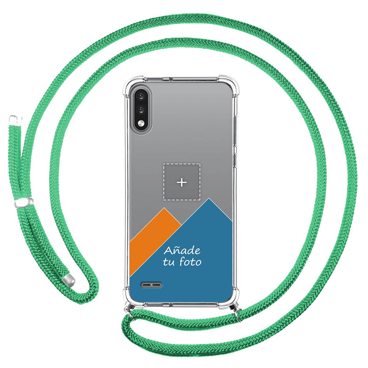 Personaliza tu Funda Colgante Transparente para Lg K22 con Cordon Verde Agua Dibujo Personalizada