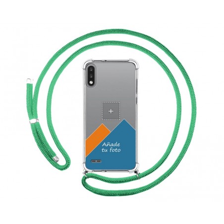 Personaliza tu Funda Colgante Transparente para Lg K22 con Cordon Verde Agua Dibujo Personalizada