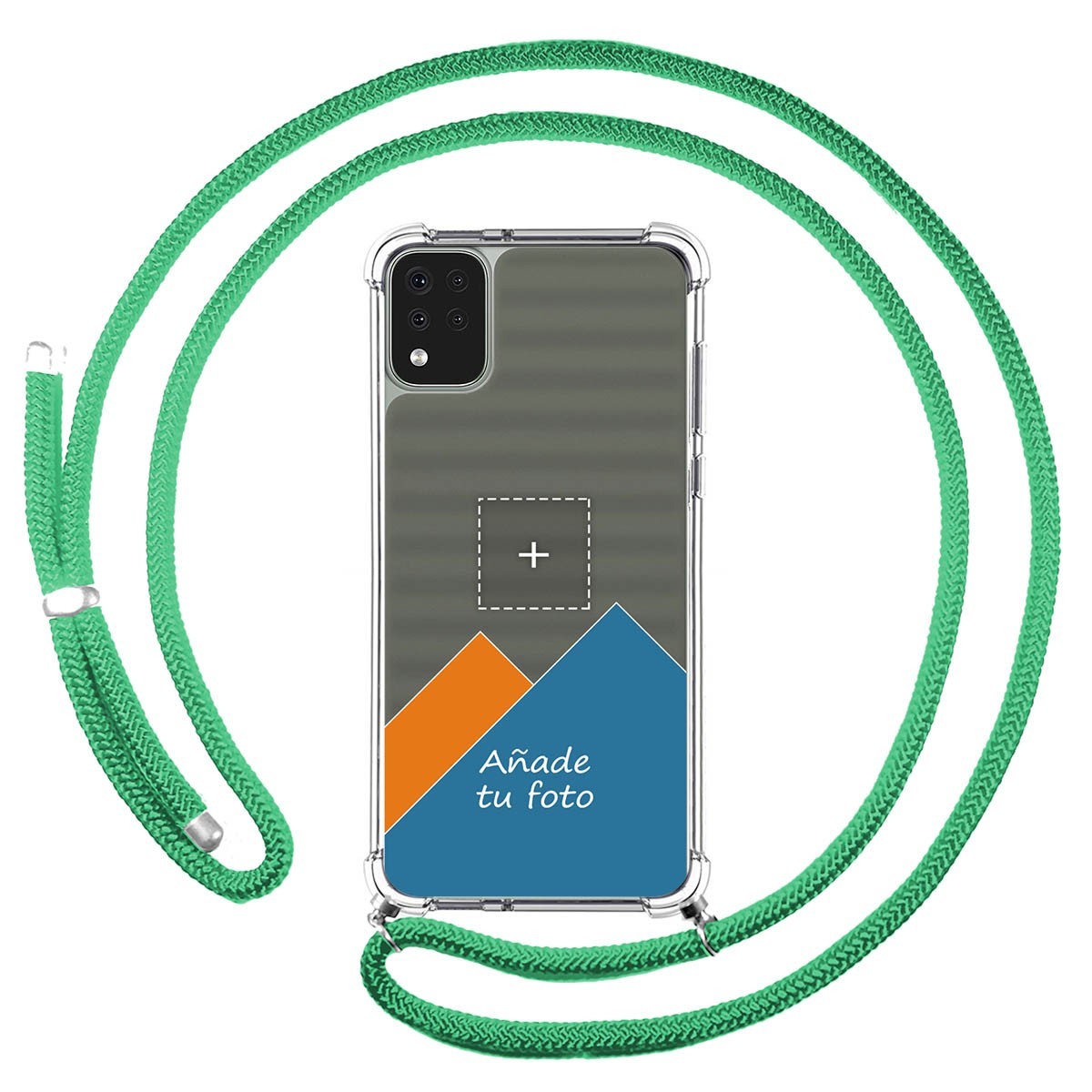 Personaliza tu Funda Colgante Transparente para Lg K42 con Cordon Verde Agua Dibujo Personalizada