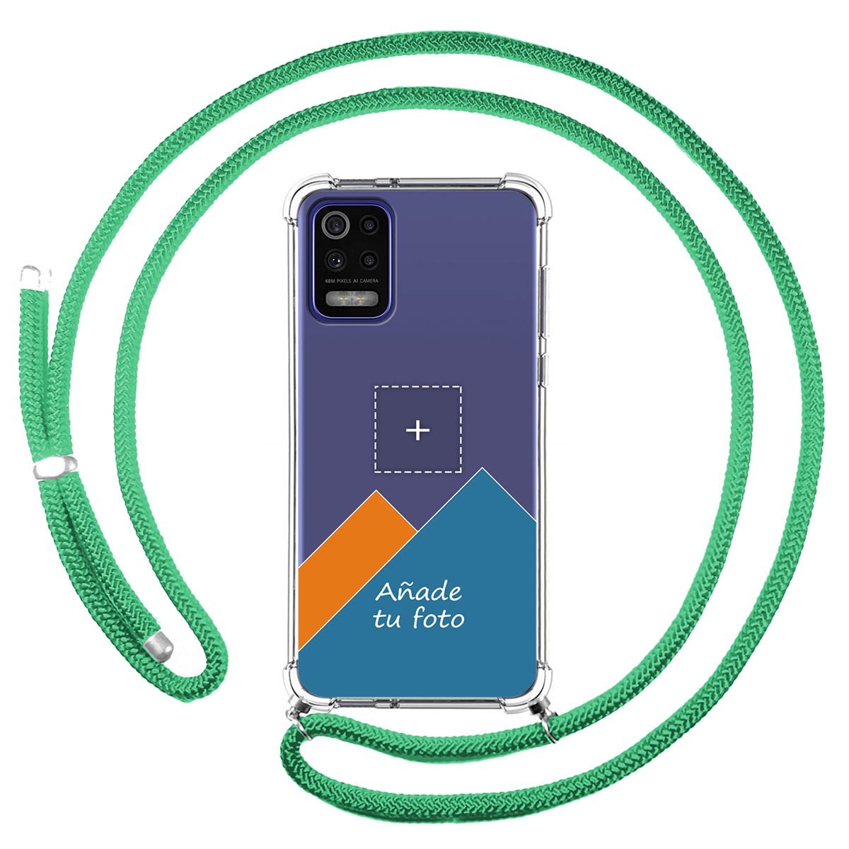 Personaliza tu Funda Colgante Transparente para Lg K52 con Cordon Verde Agua Dibujo Personalizada