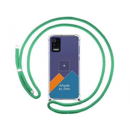 Personaliza tu Funda Colgante Transparente para Lg K52 con Cordon Verde Agua Dibujo Personalizada