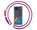 Personaliza tu Funda Colgante Transparente para Lg K92 5G con Cordon Rosa Fucsia Dibujo Personalizada
