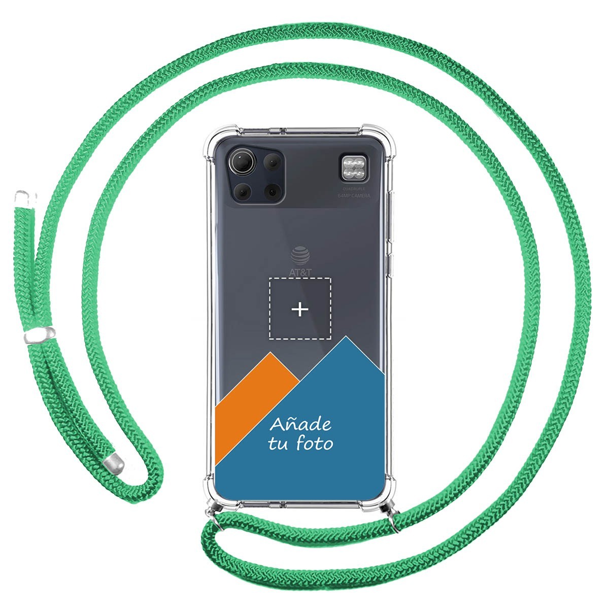 Personaliza tu Funda Colgante Transparente para Lg K92 5G con Cordon Verde Agua Dibujo Personalizada