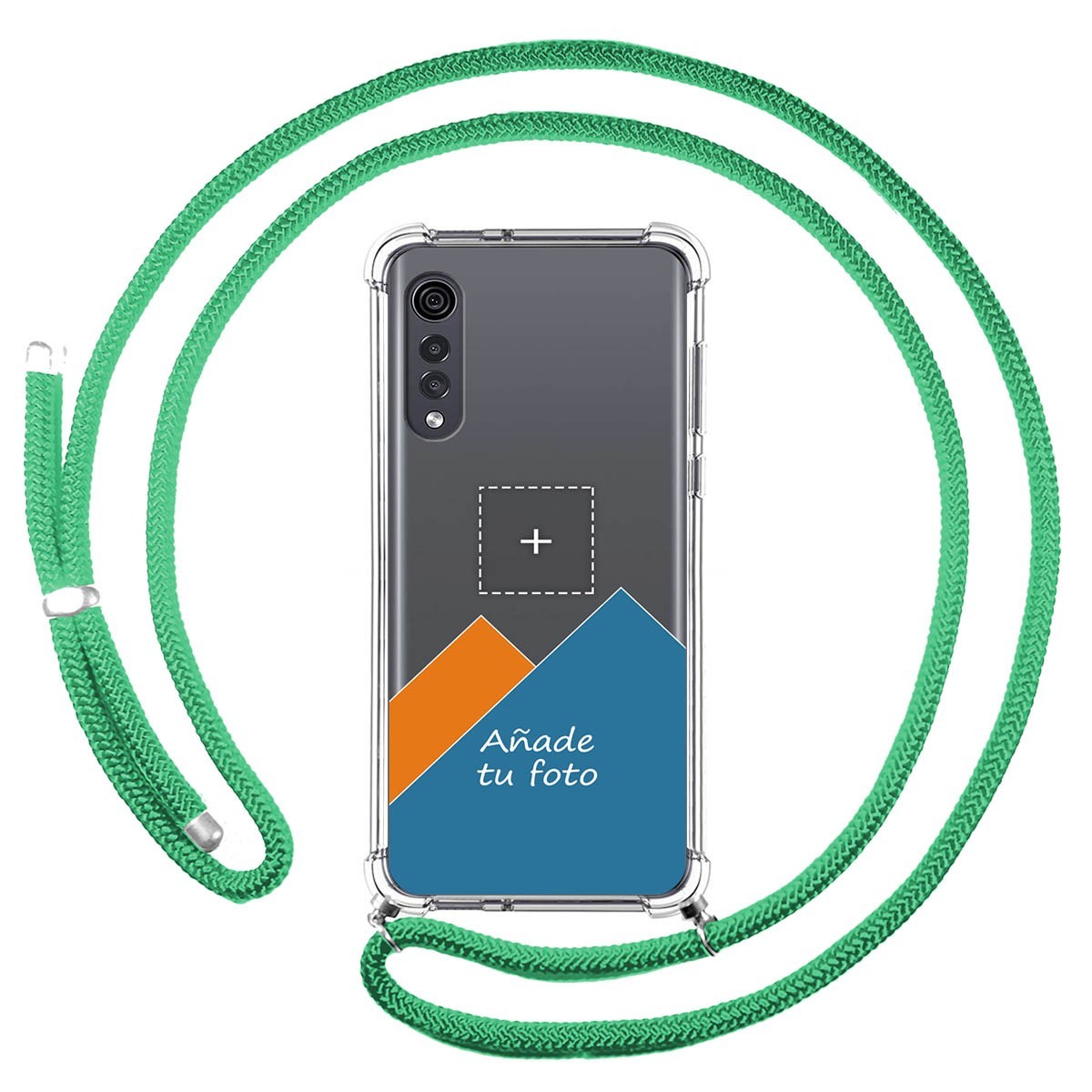 Personaliza tu Funda Colgante Transparente para Lg Velvet 5G con Cordon Verde Agua Dibujo Personalizada