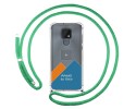 Personaliza tu Funda Colgante Transparente para Motorola Moto E7 con Cordon Verde Agua Dibujo Personalizada