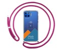Personaliza tu Funda Colgante Transparente para Motorola Moto G 5G Plus con Cordon Rosa Fucsia Dibujo Personalizada