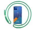 Personaliza tu Funda Colgante Transparente para Motorola Moto G 5G Plus con Cordon Verde Agua Dibujo Personalizada