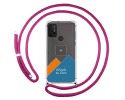 Personaliza tu Funda Colgante Transparente para Motorola Moto G10 / G20 / G30 con Cordon Rosa Fucsia Dibujo Personalizada