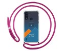 Personaliza tu Funda Colgante Transparente para Motorola Moto G8 Power Lite con Cordon Rosa Fucsia Dibujo Personalizada