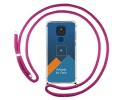 Personaliza tu Funda Colgante Transparente para Motorola Moto G9 Play / E7 Plus con Cordon Rosa Fucsia Dibujo Personalizada