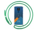 Personaliza tu Funda Colgante Transparente para Motorola Moto G9 Play / E7 Plus con Cordon Verde Agua Dibujo Personalizada