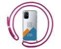 Personaliza tu Funda Colgante Transparente para OnePlus 8T 5G con Cordon Rosa Fucsia Dibujo Personalizada