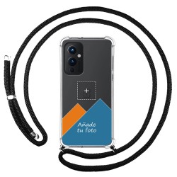 Personaliza tu Funda Colgante Transparente para OnePlus 9 5G con Cordon Negro Dibujo Personalizada