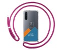 Personaliza tu Funda Colgante Transparente para OnePlus Nord con Cordon Rosa Fucsia Dibujo Personalizada