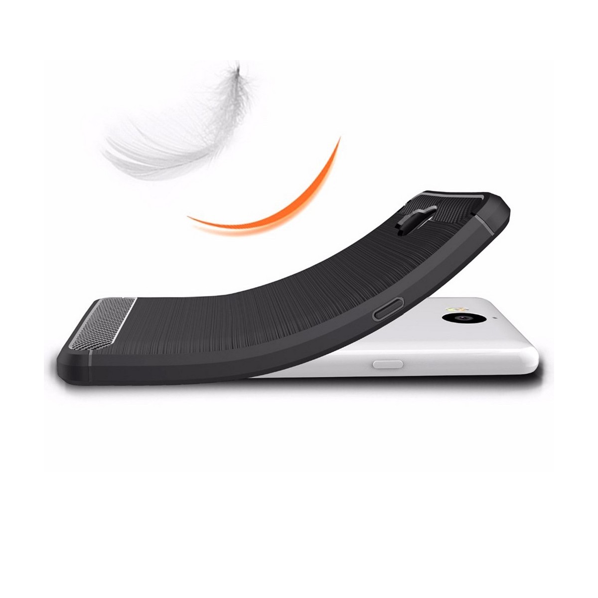 Funda Gel Tpu Tipo Carbon Negra para Huawei Y6 2017