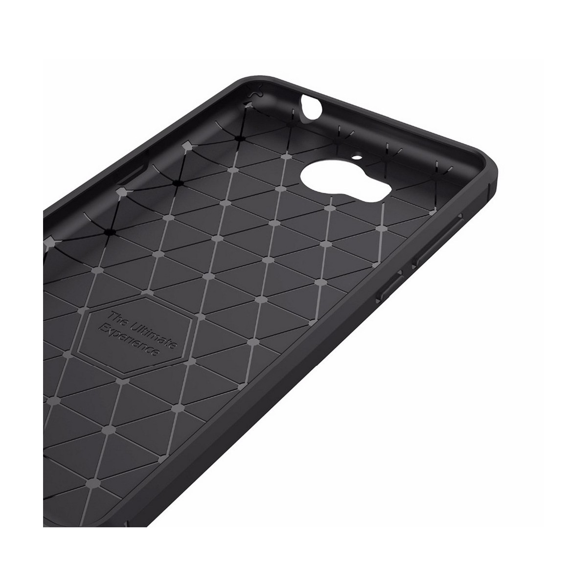 Funda Gel Tpu Tipo Carbon Negra para Huawei Y6 2017
