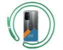 Personaliza tu Funda Colgante Transparente para Oppo A54 5G / A74 5G con Cordon Verde Agua Dibujo Personalizada