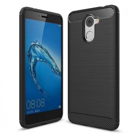 Funda Gel Tpu Tipo Carbon Negra para Huawei Y7