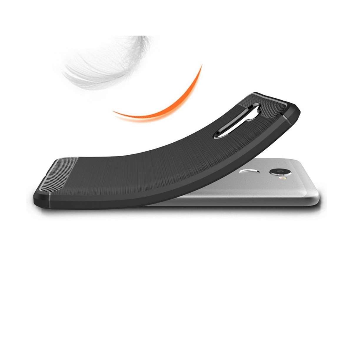 Funda Gel Tpu Tipo Carbon Negra para Huawei Y7