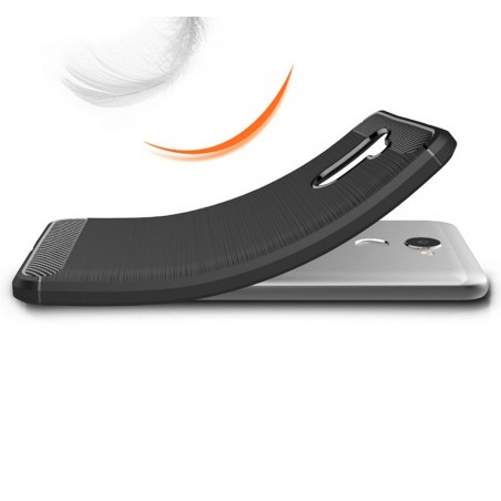 Funda Gel Tpu Tipo Carbon Negra para Huawei Y7