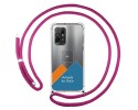 Personaliza tu Funda Colgante Transparente para Oppo A94 5G con Cordon Rosa Fucsia Dibujo Personalizada
