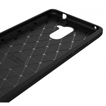 Funda Gel Tpu Tipo Carbon Negra para Huawei Y7