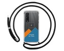 Personaliza tu Funda Colgante Transparente para Oppo Find X2 Pro con Cordon Negro Dibujo Personalizada