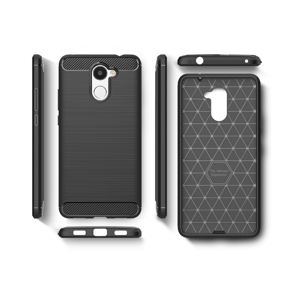 Funda Gel Tpu Tipo Carbon Negra para Huawei Y7