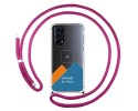Personaliza tu Funda Colgante Transparente para Oppo Find X3 Lite 5G con Cordon Rosa Fucsia Dibujo Personalizada