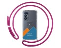 Personaliza tu Funda Colgante Transparente para Oppo Find X3 Neo 5G con Cordon Rosa Fucsia Dibujo Personalizada
