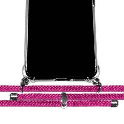 Personaliza tu Funda Colgante Transparente para Oppo Reno 4 5G con Cordon Rosa Fucsia Dibujo Personalizada 2