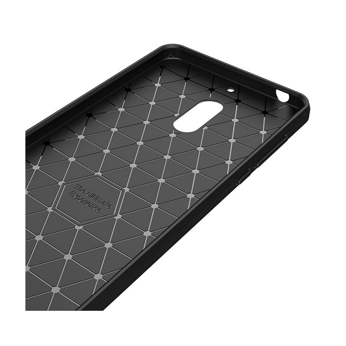 Funda Gel Tpu Tipo Carbon Negra para Nokia 6
