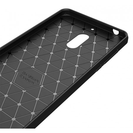 Funda Gel Tpu Tipo Carbon Negra para Nokia 6