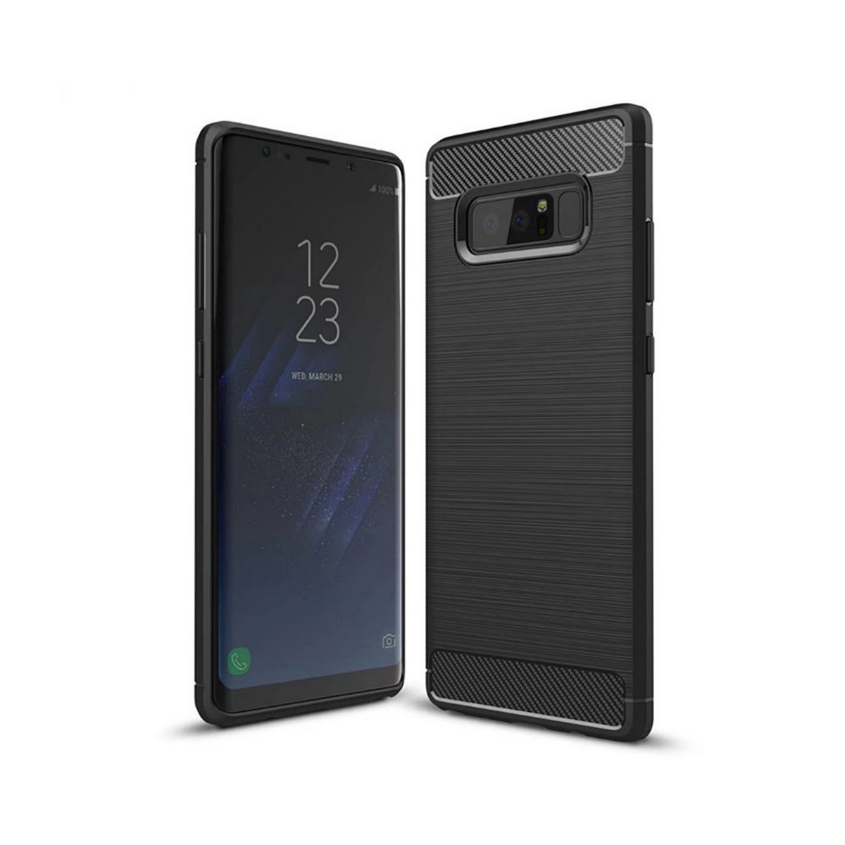 Funda Gel Tpu Tipo Carbon Negra para Samsung Galaxy Note 8