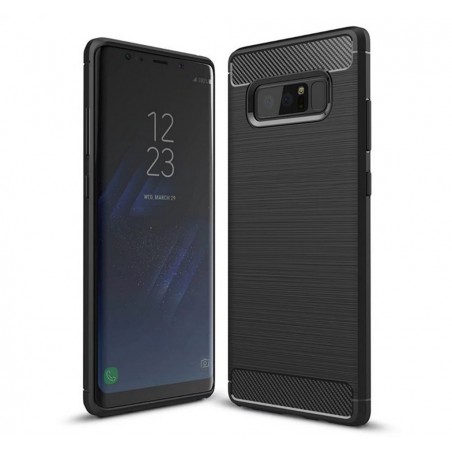 Funda Gel Tpu Tipo Carbon Negra para Samsung Galaxy Note 8