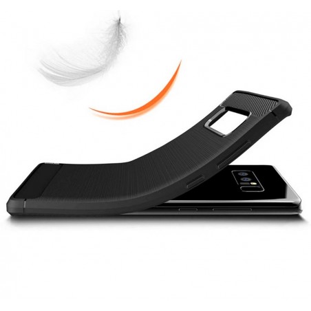 Funda Gel Tpu Tipo Carbon Negra para Samsung Galaxy Note 8