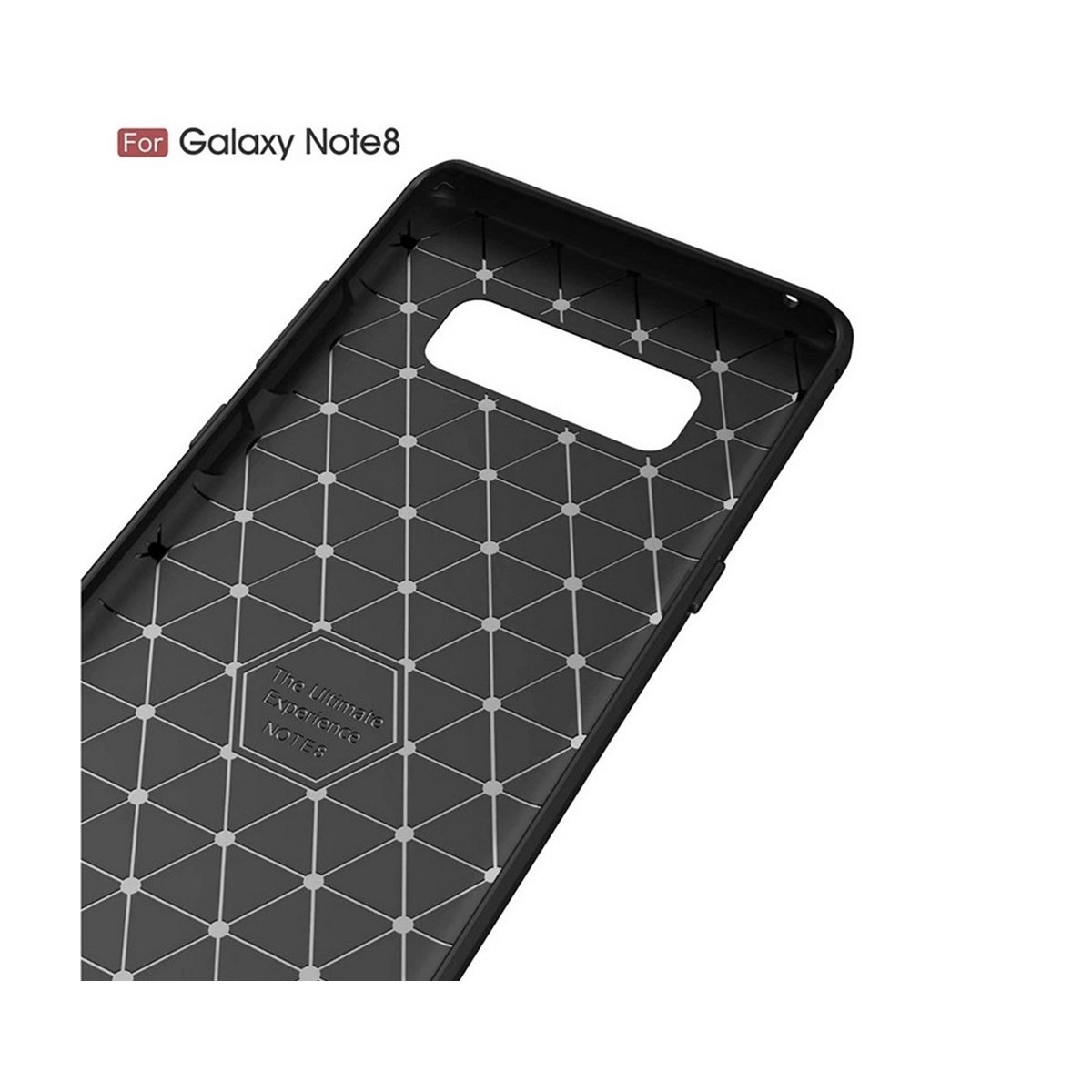 Funda Gel Tpu Tipo Carbon Negra para Samsung Galaxy Note 8