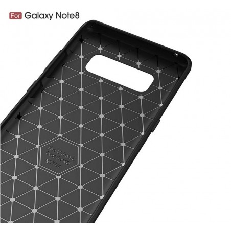 Funda Gel Tpu Tipo Carbon Negra para Samsung Galaxy Note 8