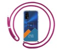 Personaliza tu Funda Colgante Transparente para Realme 7 Pro con Cordon Rosa Fucsia Dibujo Personalizada