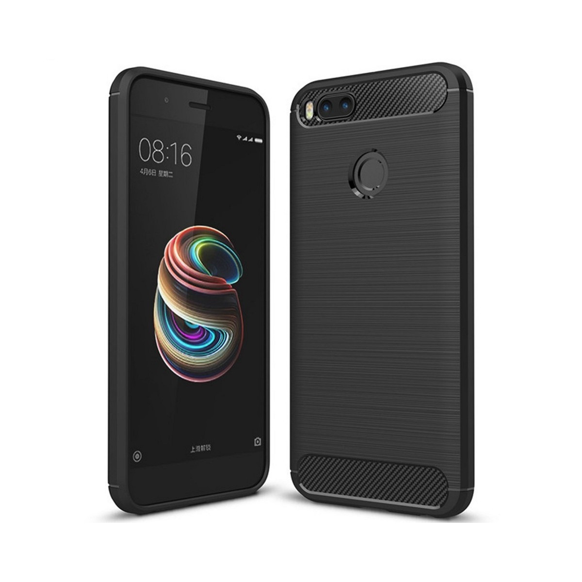 Funda Gel Tpu Tipo Carbon Negra para Xiaomi Mi 5X / Mi A1