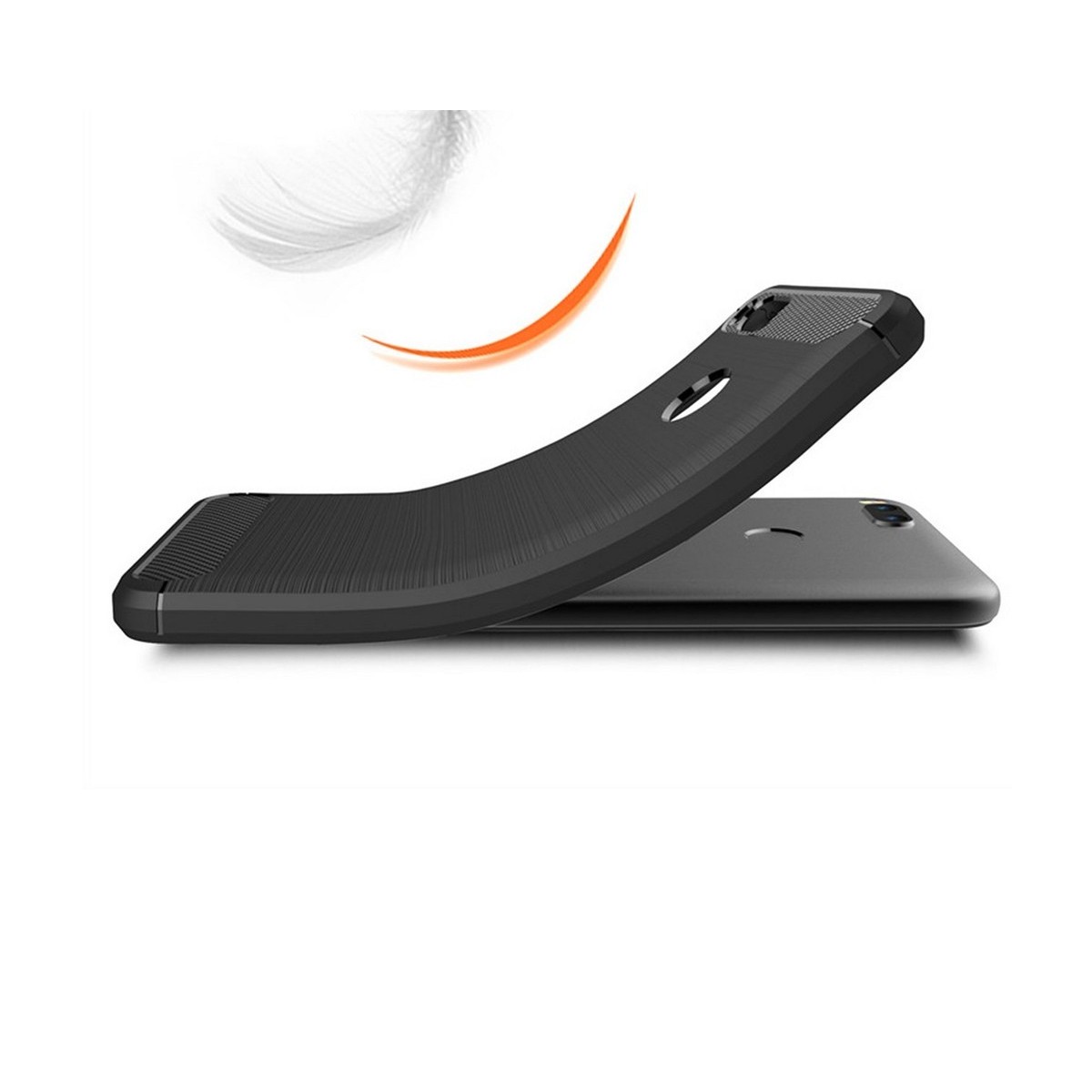 Funda Gel Tpu Tipo Carbon Negra para Xiaomi Mi 5X / Mi A1