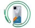 Personaliza tu Funda Colgante Transparente para Realme 7i / Narzo 30A con Cordon Verde Agua Dibujo Personalizada