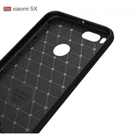 Funda Gel Tpu Tipo Carbon Negra para Xiaomi Mi 5X / Mi A1