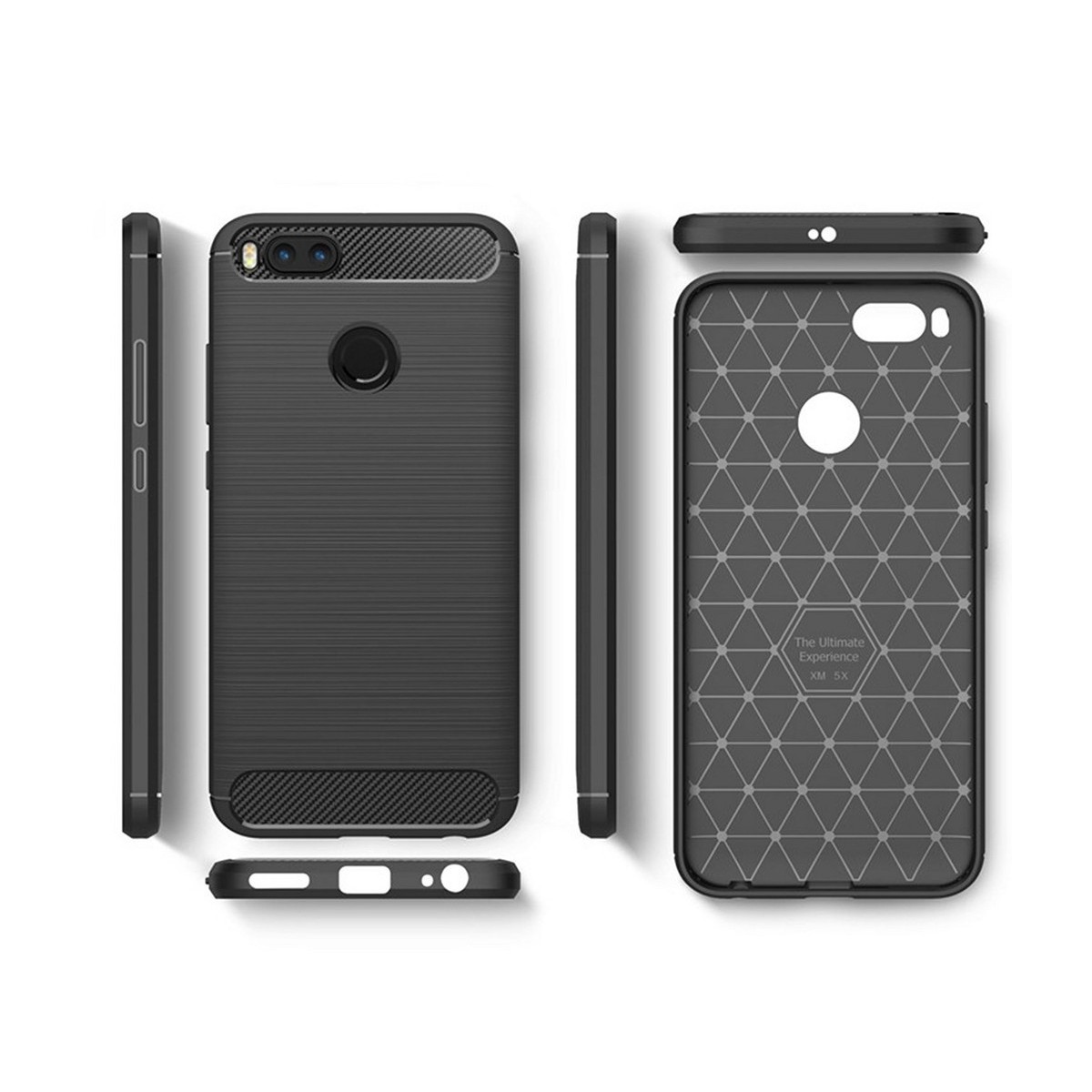 Funda Gel Tpu Tipo Carbon Negra para Xiaomi Mi 5X / Mi A1